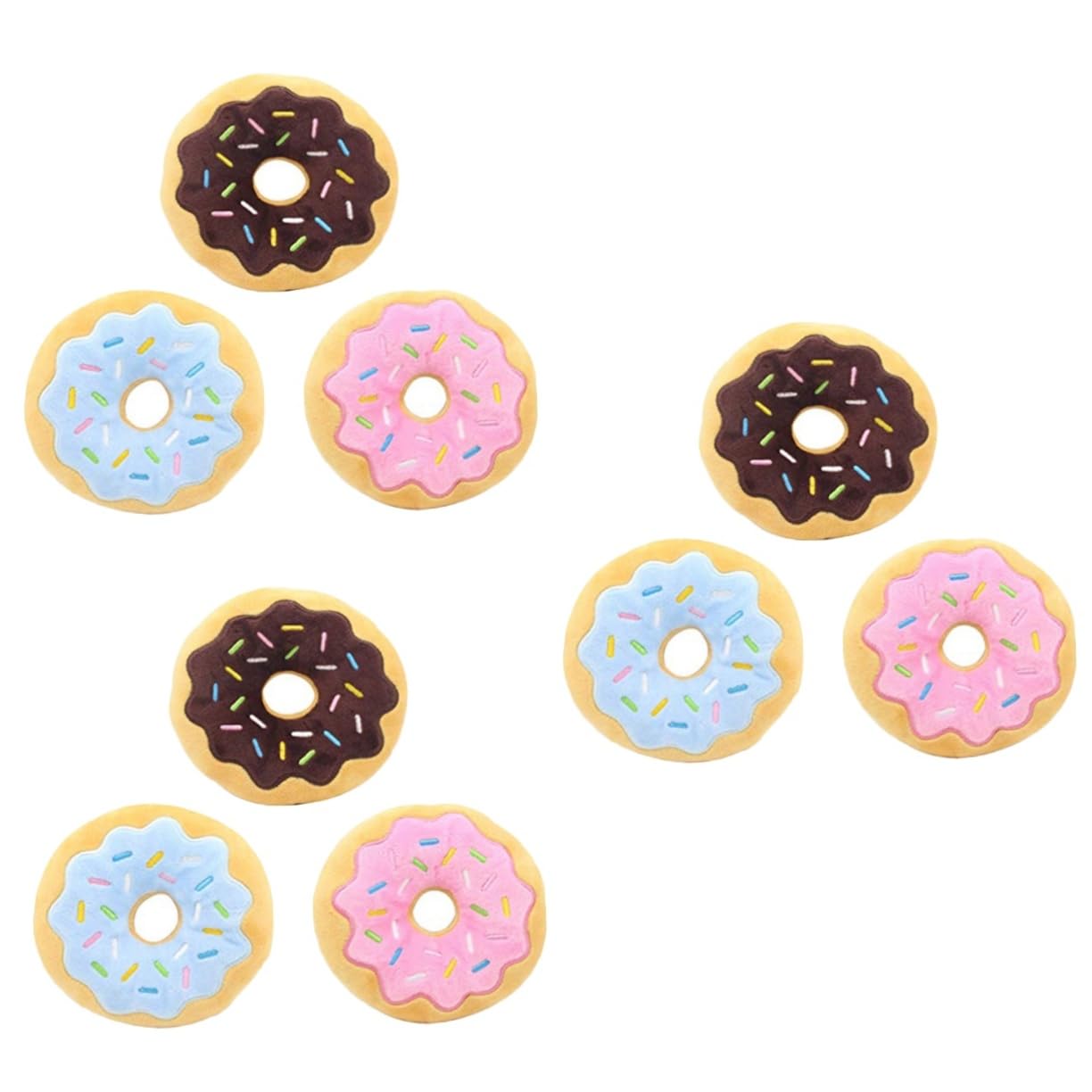 Beaupretty 9pièces Jouet à Mâcher pour Chien Peluche Forme De Donut De Couleurs Aléatoires Stimule Ennui Et Favorise La Santé des Chiens
