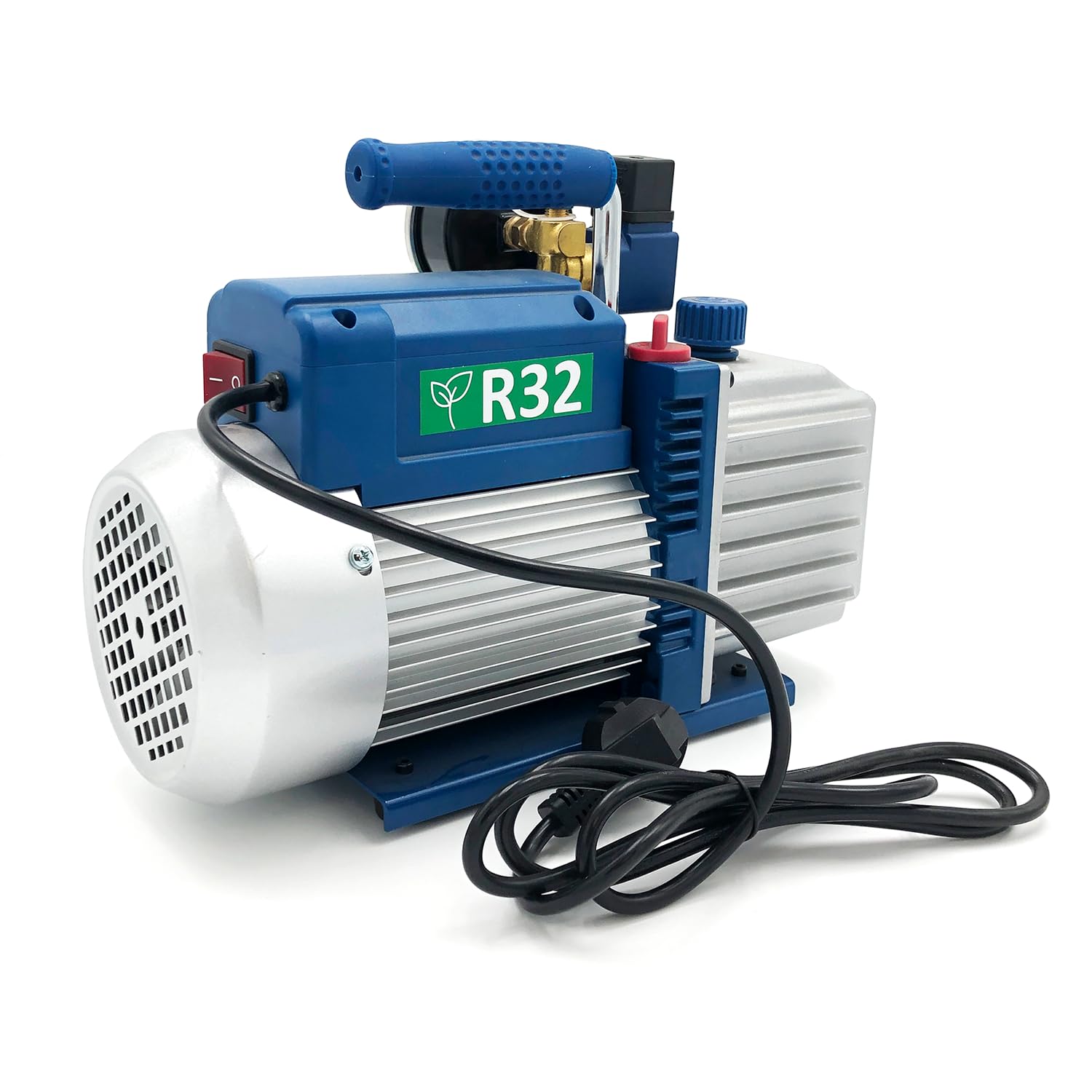 3S SuperSamaStore Pompa Vuoto Bistadio 100 Lt/Min con Elettrovalvola e Vacuometro, Pompa Vuoto Professionale Omologata per Gas R32