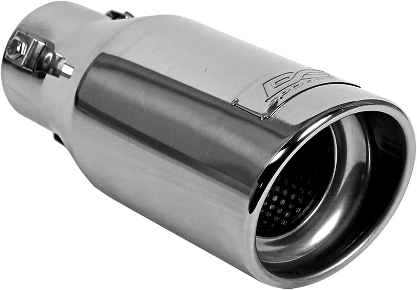 DC Sports Ex-1012 Performance Bolt-On Resonated Exhaust Tip With Clamps And Adapters For Universal Fitment On Most Cars, Sedans, And Trucks - Polished Stainless Steel