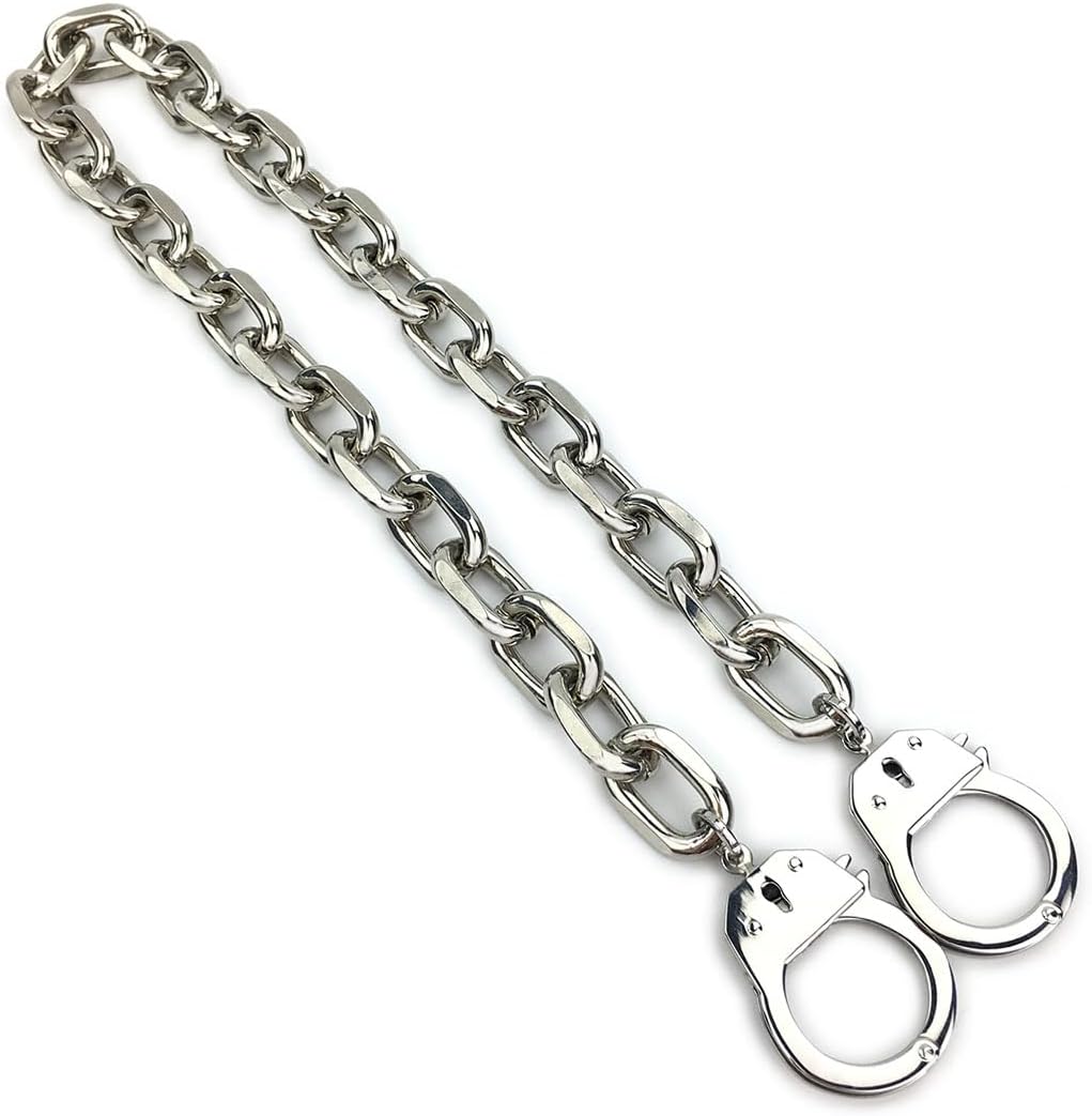 Succuba Stainless Steel Handcuff Choker Necklace Chain Pendant Choker Collar Necklace for Women and Men from 16 to 24 Inches with Box
