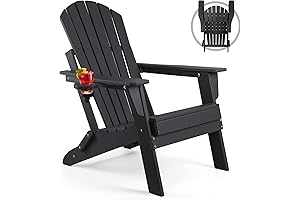 QOMOTOP Adirondack Chairs, Resin Folding Adirondack Chair for Patio Use