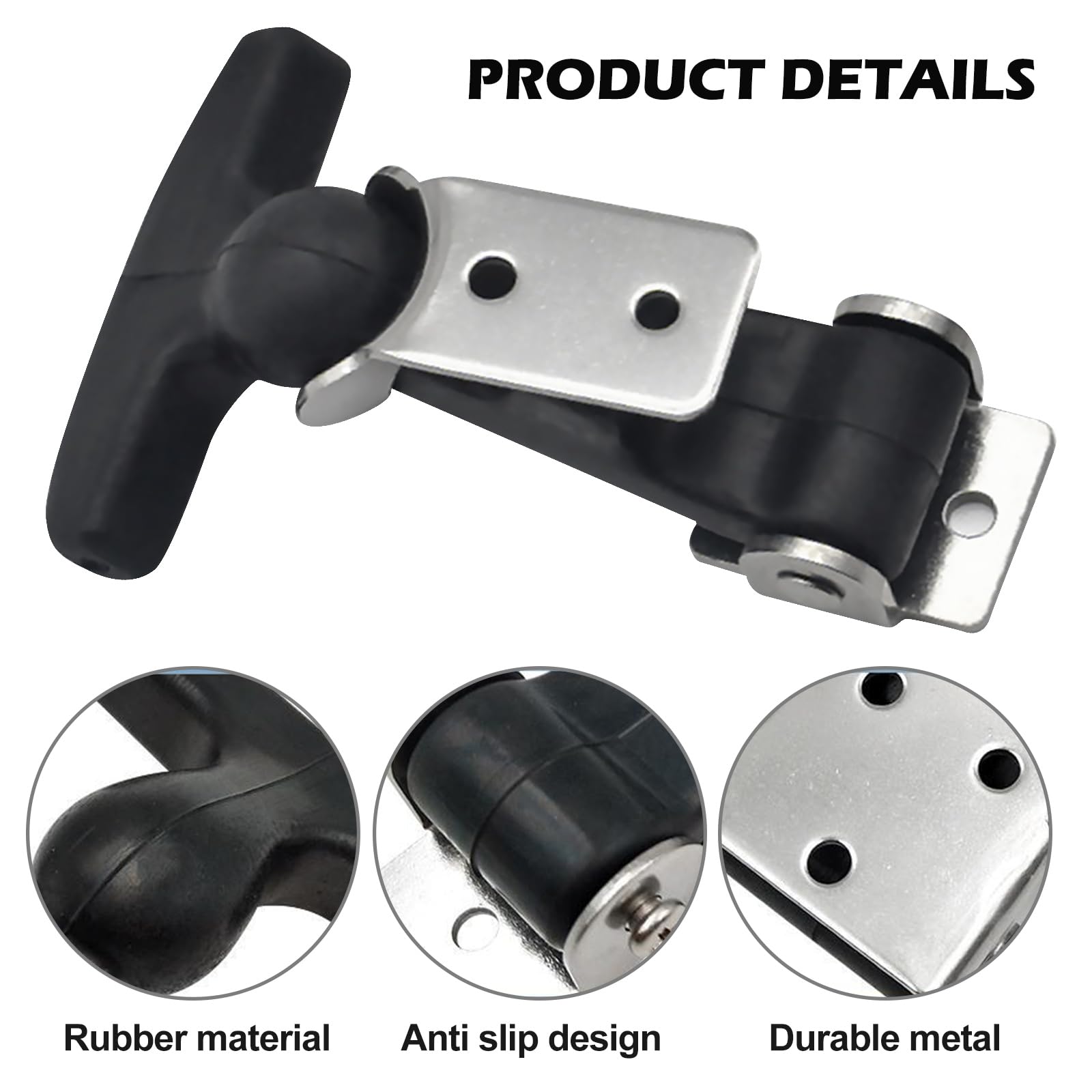 4 Pezzi Chiusure Per Cofano In Gomma In Acciaio Inox, T Handle Hasp Gomma Flessibile Draw Fermi, Fibbie In Con Chiusura Flessibile Per Camion Per Cassetta Degli Attrezzi, Motore, Cofano(Nero)