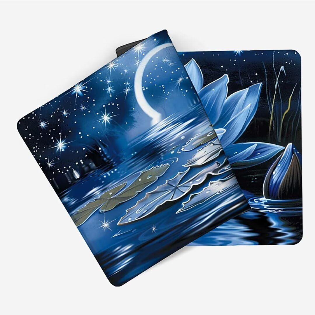 Alfombrilla Ratón XXL 150 x 80 cm, Tapete Escritorio Blanco, Impermeable Alfombrilla Ratón Gaming Loto, Bordes Cosidos Antideslizante Mousepad, Mejora la Precisión y la Velocidad 4-0