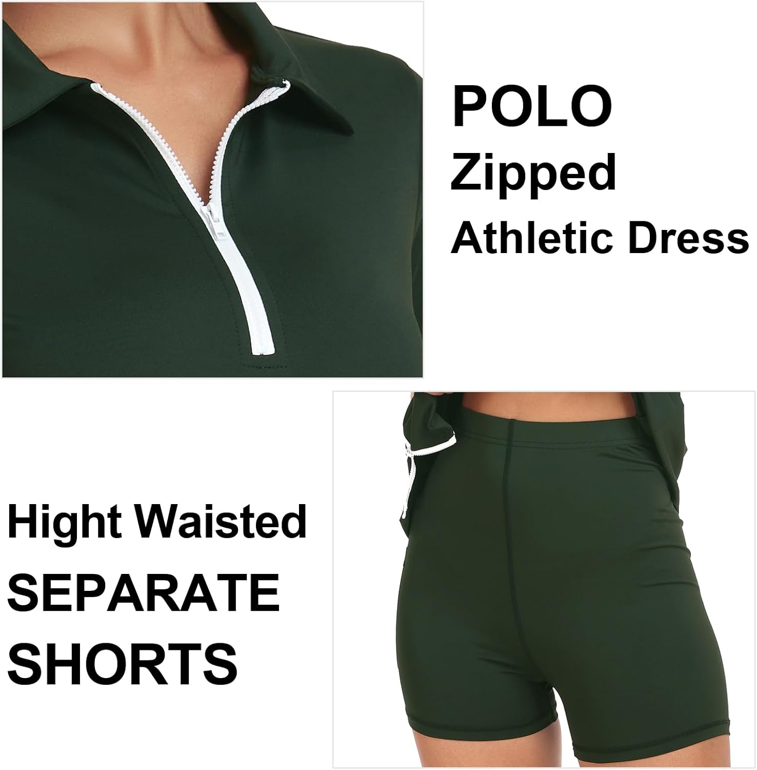 Womens Two Piece Tennis Golf Dress Active Athletic Exercise Sports Wear Dresses for Women with Pocket Separate Shorts - Image 4