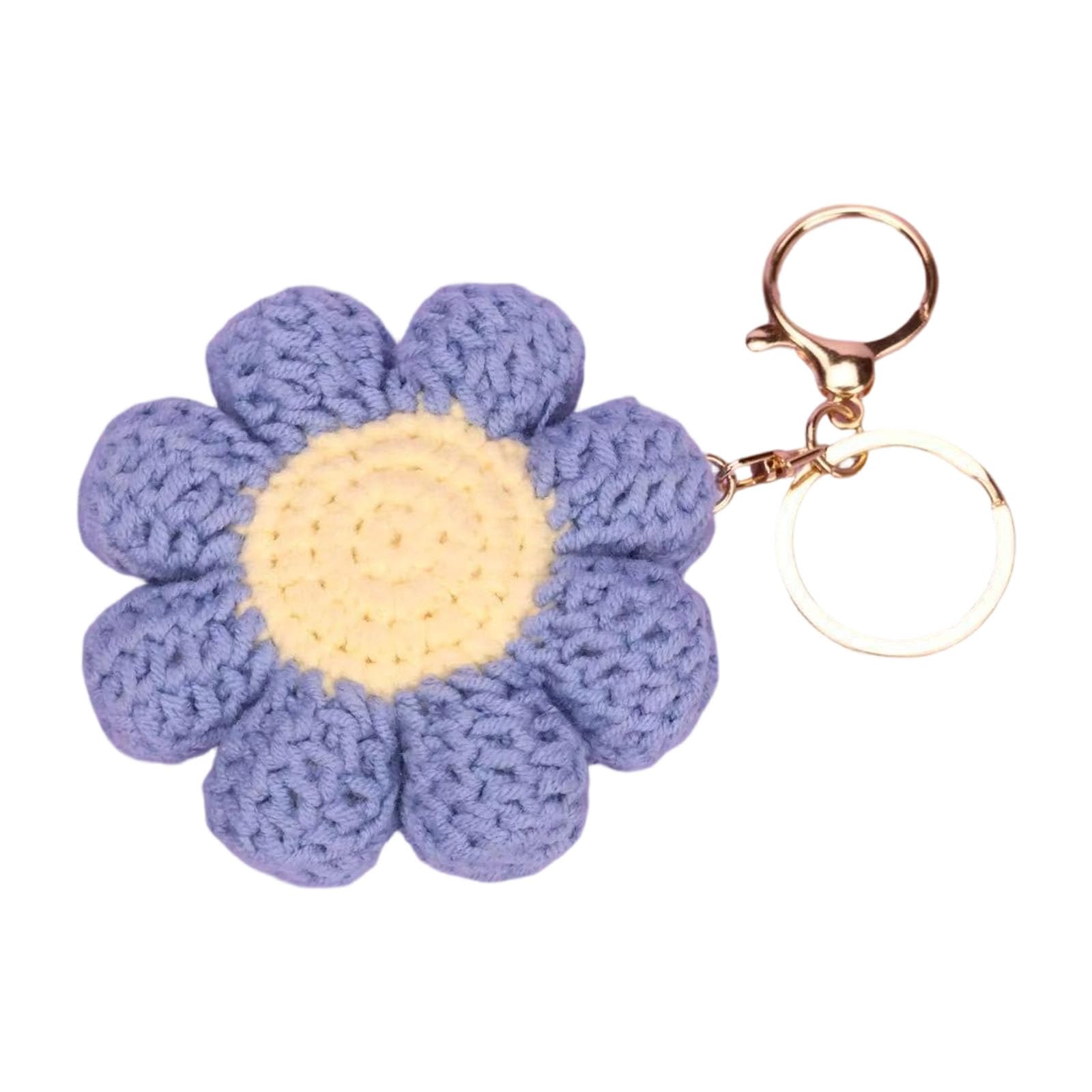Apglsxy C Rochet Flower Keychain Soft Woolen Yarn Yarn Raft Decorative Accessories For Bags Backpacks Gift Olorful Addition