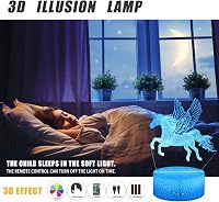 Zeaky 3D LED Éjszakai Lámpa Lányoknak - Unikornis, Pillangó, Maci Mintákkal, 16 Színváltási Lehetőséggel és Távirányítóval - Születésnapi Aj 6