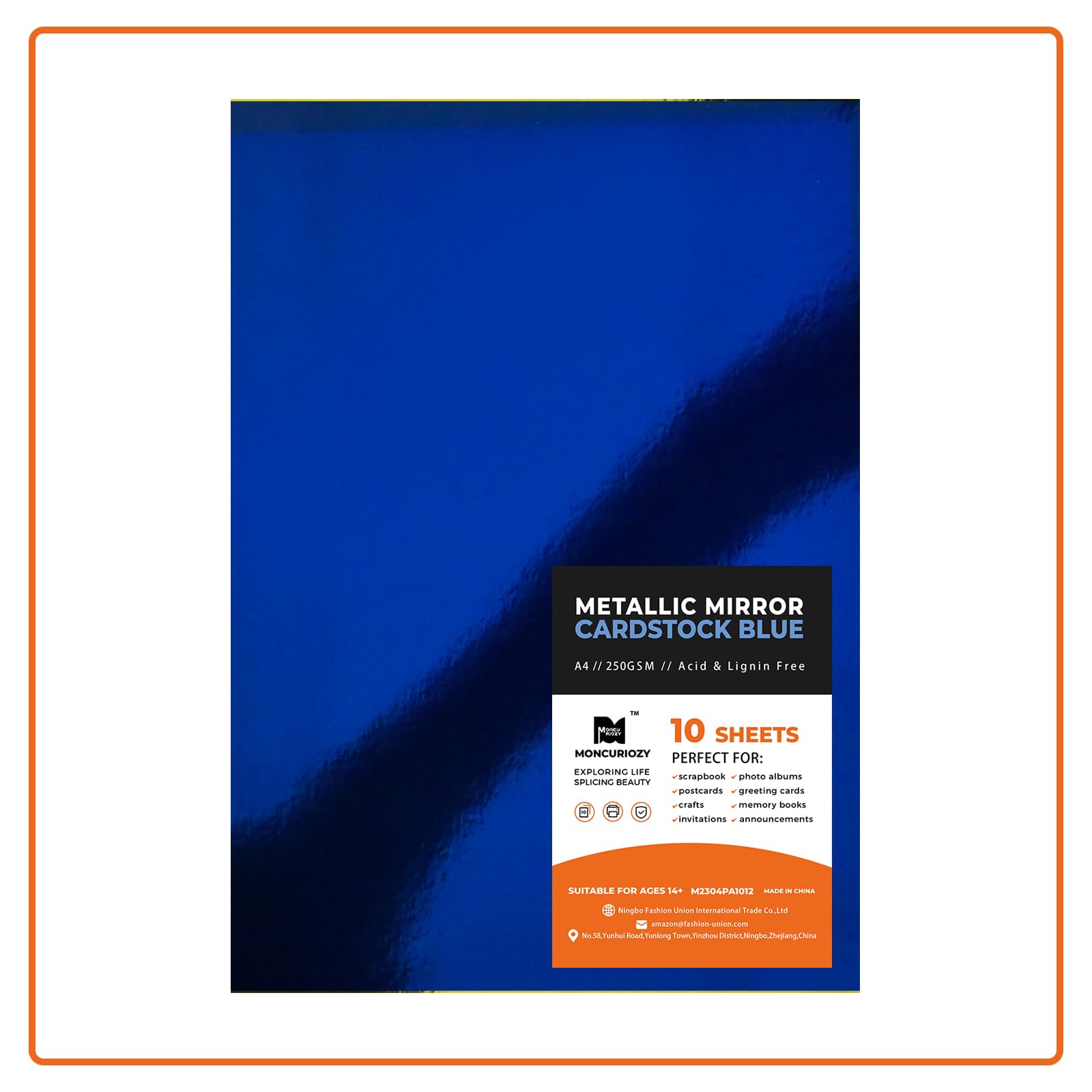 MONCURIOZY Metallic Mirror Cardstock 10 Sheets A4 Gold