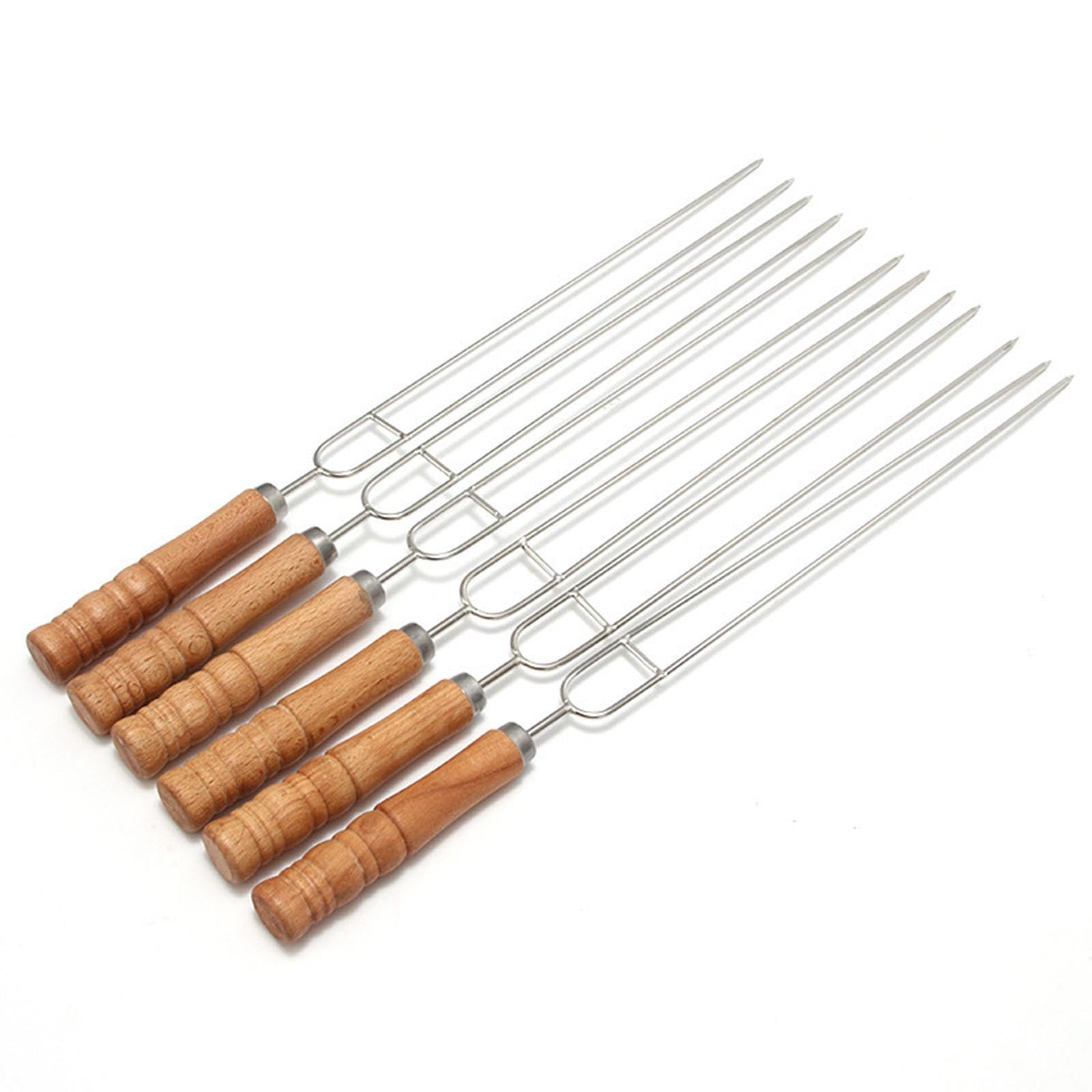 10x spiedini Piatti per Barbecue spiedini per griglia in Acciaio Inossidabile per Cucinare all'aperto Bastoncini riutilizzabili per shish kebob per