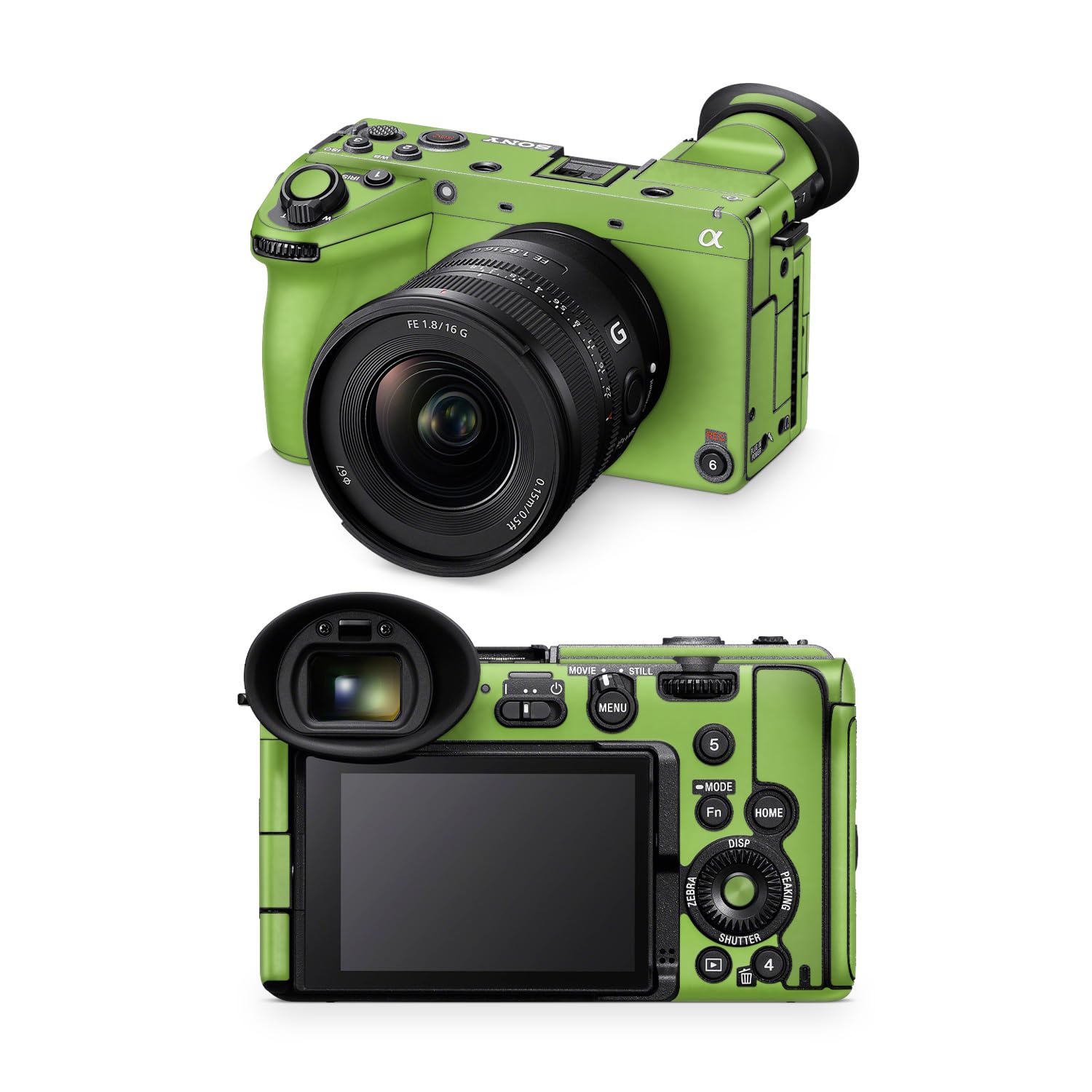 Camera Skin Compatible with Sony FX2 Digital Camera (2025) - Solid Lime Green - Premium 3M Vinyl Protective Wrap Decal Cover - Easy to Apply | Crafted in the USA by MightySkins