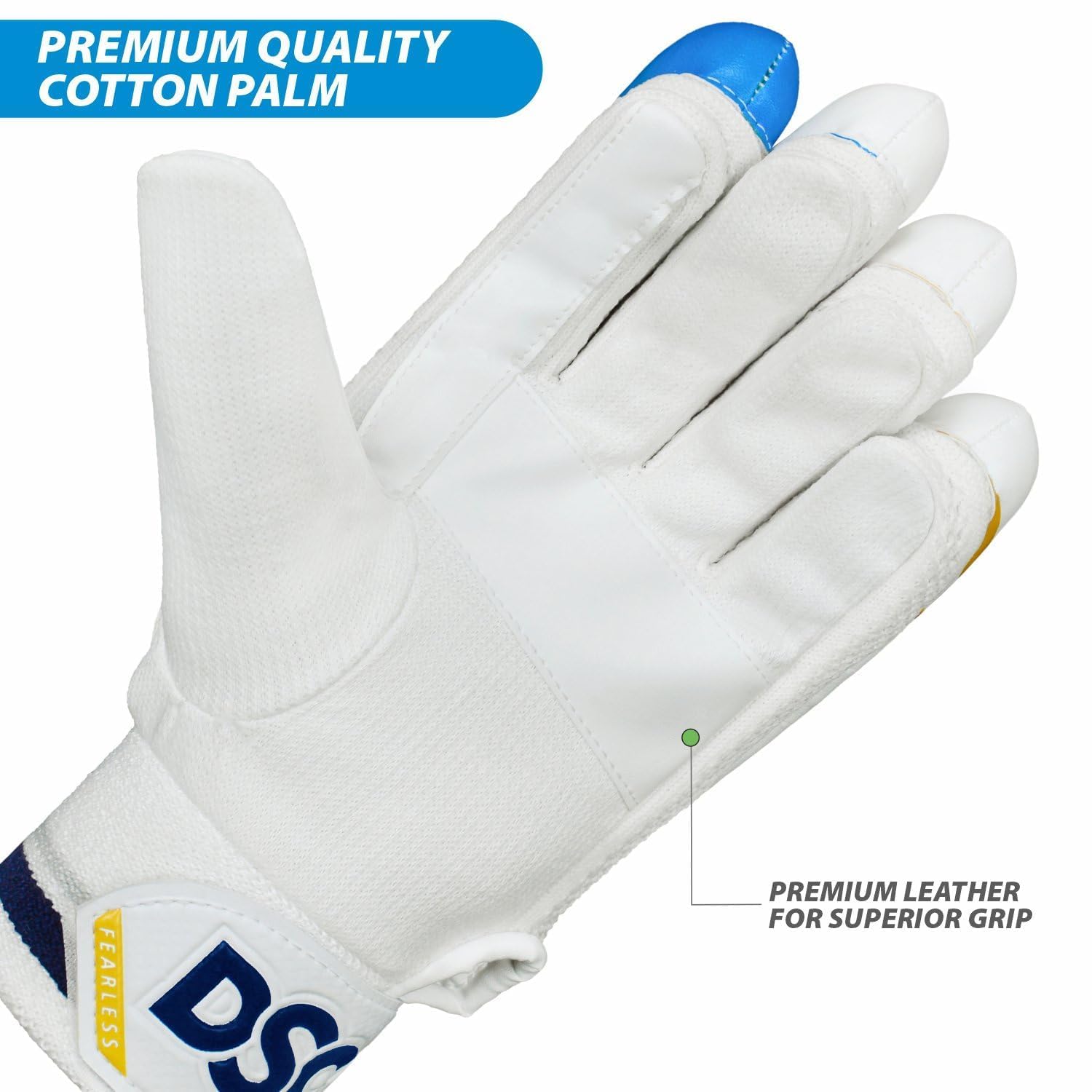 DSC Condor Ruffle Cricket Batting Gloves Multicolor Mens Right-Hand