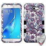Wydan Case For Samsung Galaxy J7 Prime, J7 V, J7 Perx, J7 Sky Pro, Halo - Tuff Hybrid Shockproof Case Protective Heavy Duty Phone Cover - Paisley