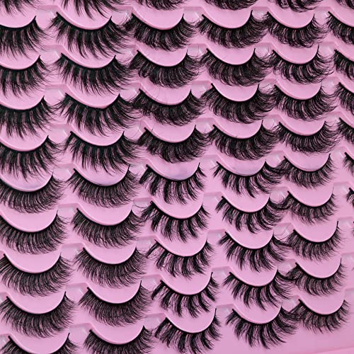 Wholesale Natural Lashes 30 Pairs False Eyelashes Faux Mink Fluffy Wispy Cat Eye Lashes Sets Pack 6 Styles Mixed 3D Strip Fake Eyelashes By Heyalice #TOP6