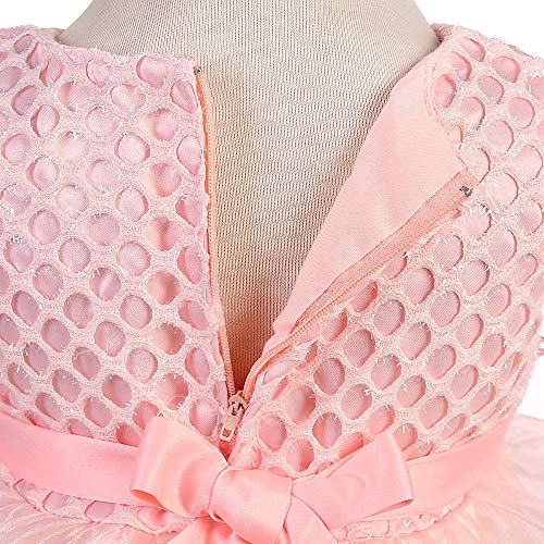 Jup'Elle 081318 Little Baby Girl Dress Flower Ruffles Party Wedding Pageant Princess Pink Dresses 12Months thumb #8