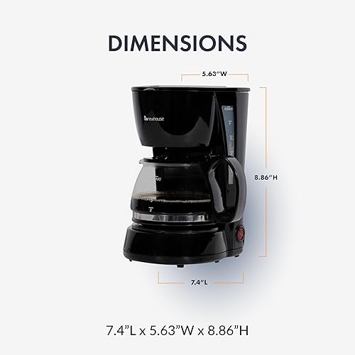 Miniatura 2 de Newhouse Cafetera eléctrica NHCM-001-5, cafetera de 5 tazas con apagado automático, olla eléctrica con cesta de filtro de café de malla metálica