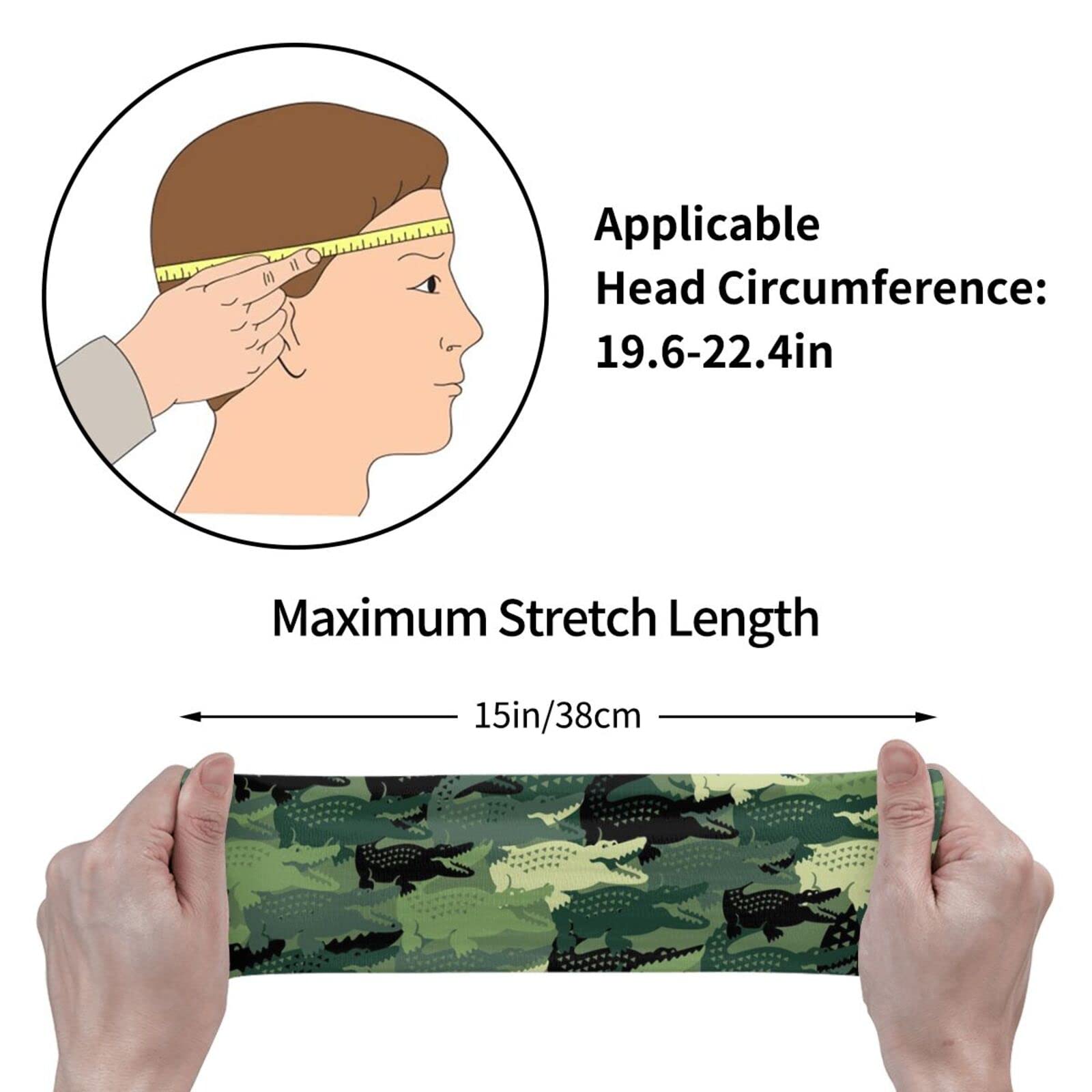 Amazon.co.jp: ヘアバンド 迷彩柄 カモフラージュ 鰐 汗止め バンド