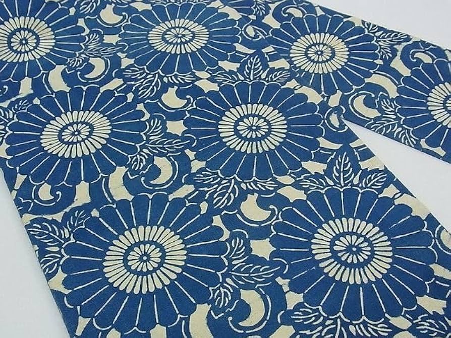 木綿 名古屋帯 藍染 長板中形 日本工芸会正会員 松原利男 大作 極上 逸品 Amazon.co.jp: 長板中形の人間国宝 松原定吉の息子松原利男 九寸