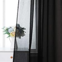 MIULEE 2 darabos voile függöny szett, átlátszó fényáteresztő függöny, füles dekorációs függöny hálóhoz és nappalihoz 4