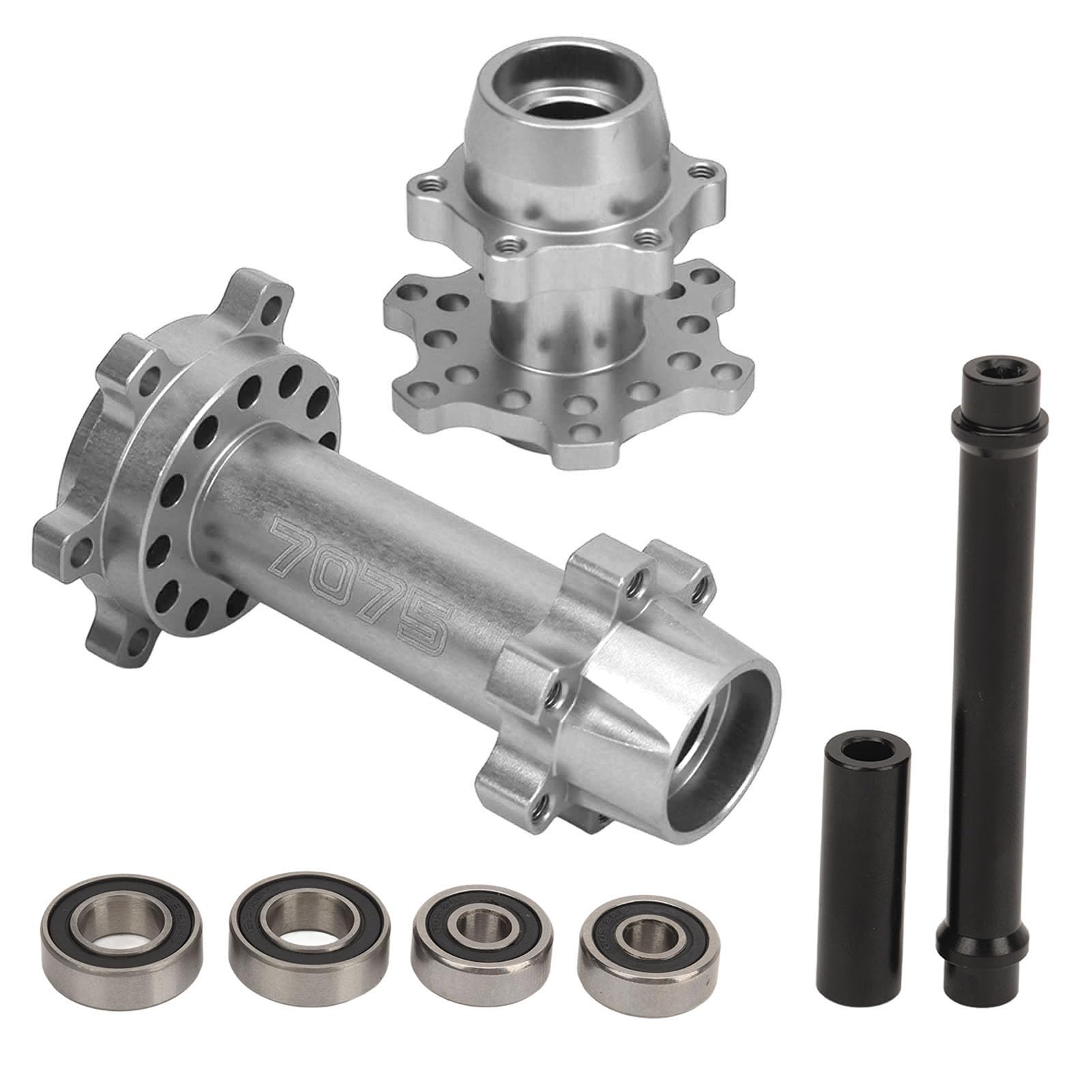 Aluminum Alloy Motorcycle Front Rear Wheel Hex Hub, High Strength Front Rear Wheel Hub Hex Applicable Compatible with LOSI 1/4 Promoto MX Electric Motorcycle (Silver)