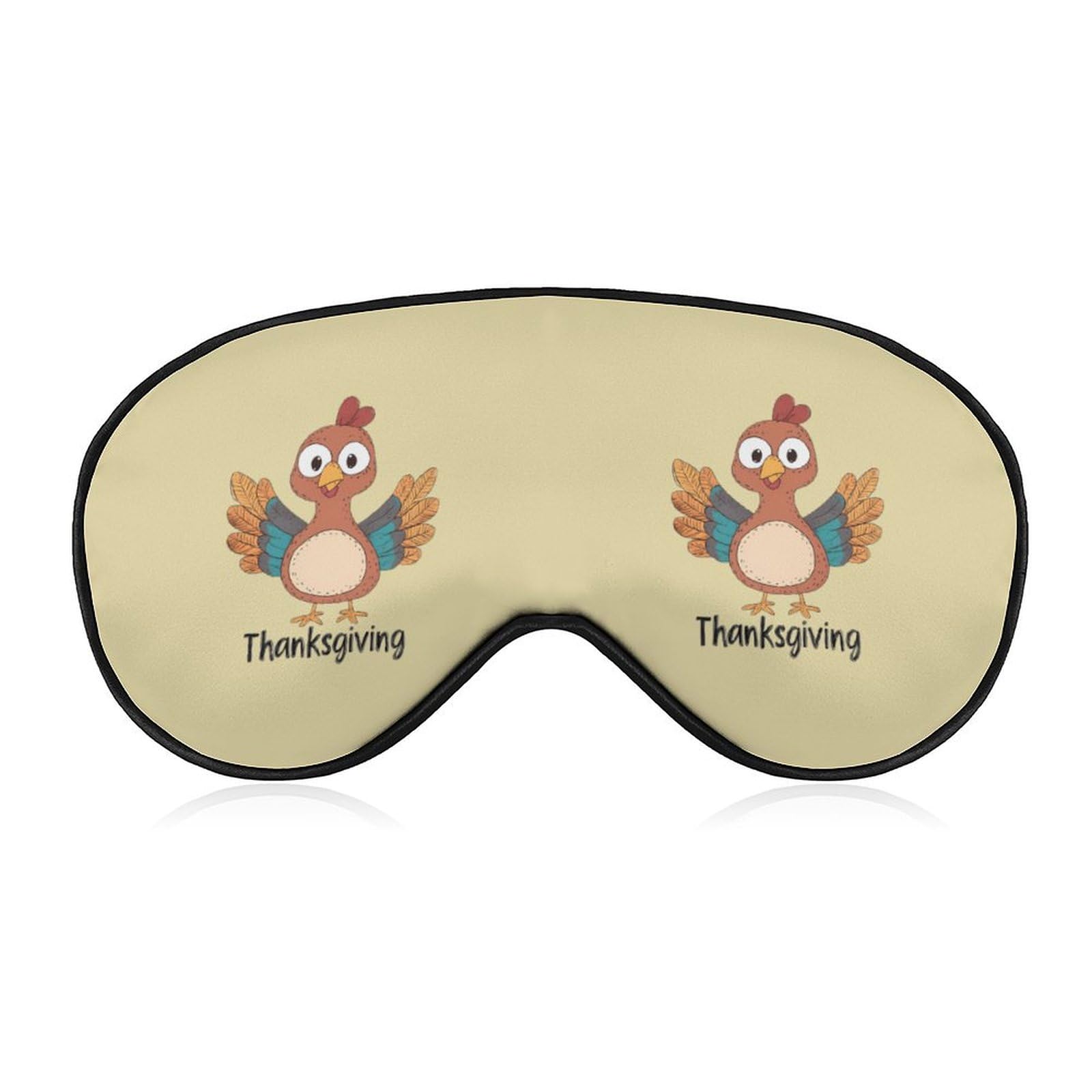 Thanksgiving Cute Turkey Sleep Mask Eye Shade Cover Adjustable Strap for Travel Lunch Break Women Men