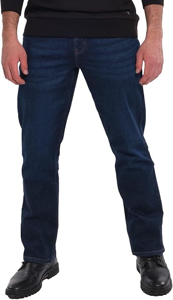 The Perfect Jean TPJ Mens Bootcut Fit Jeans 99% Cotton Denim Mariner - Dark Blue, 33Wx36L
