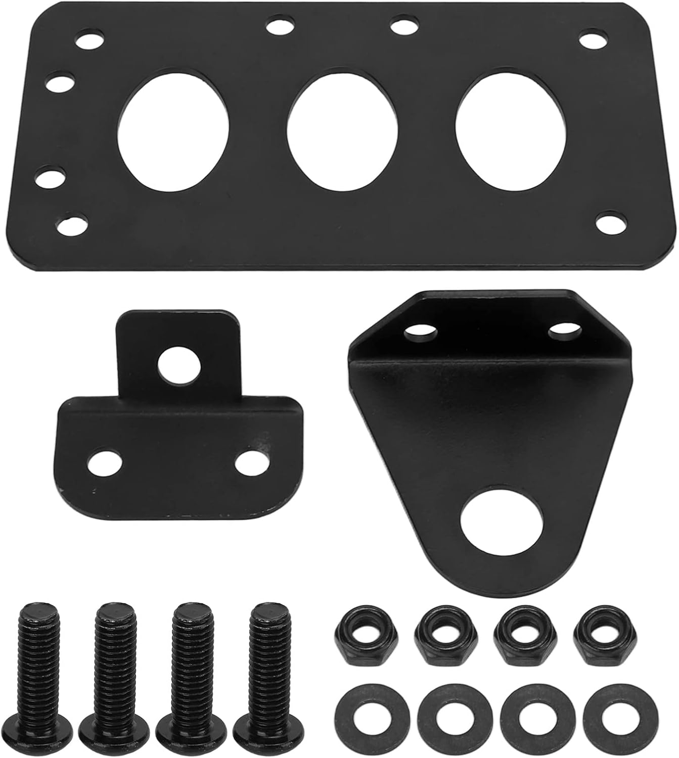 Motorcycle License Plate Bracket, Motorcycle Tail Light Bracket, Side Mount Tag License Plate Holder Sturdy Universal Stainless Heavy Duty for Motorcycle (Black)