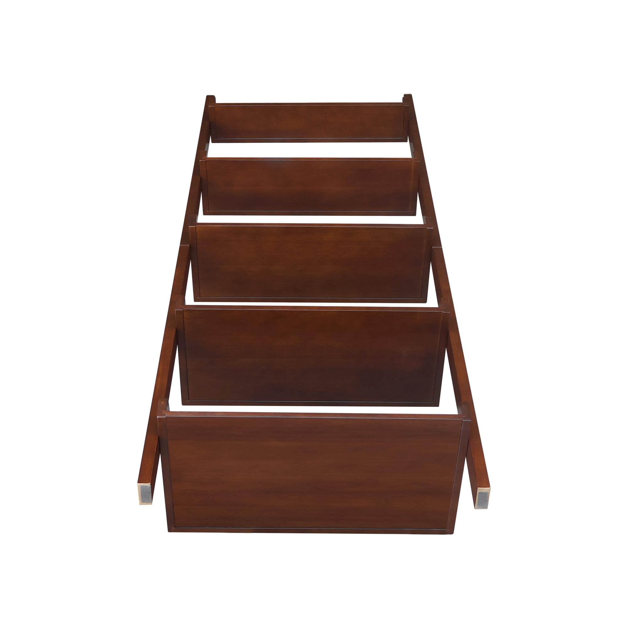 IC International Concepts Solid Wood Lean to Shelf Unit with 5 Shelves, Espresso