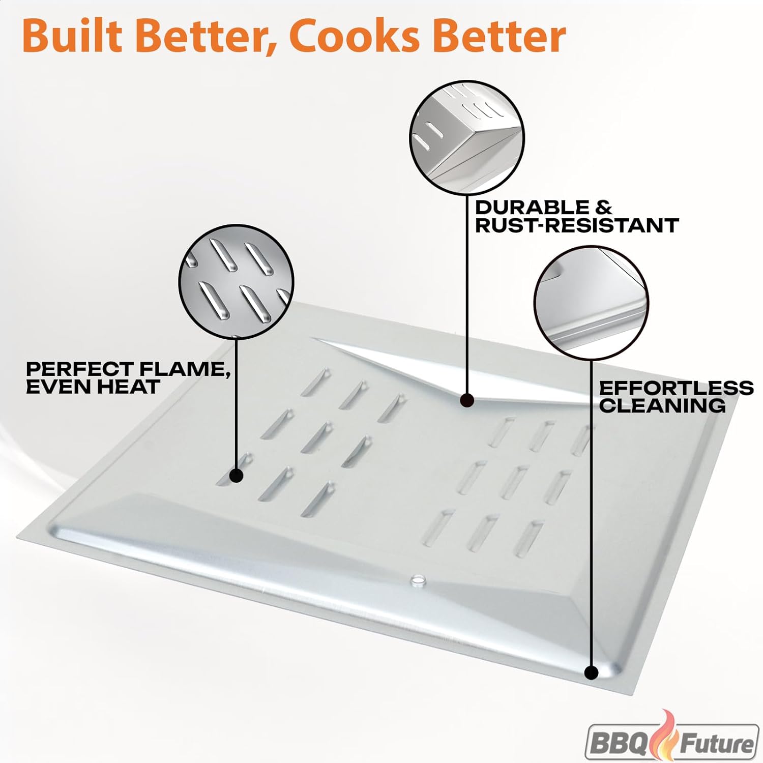 BBQ Future Flame Tamper and Grill Grates for Blackstone Tailgater 1555, RP 90407 Heat Shield for Blackstone 1555 Tailgater Grill Box with Stainless Steel Cooking Grids 1550 Replacement Part
