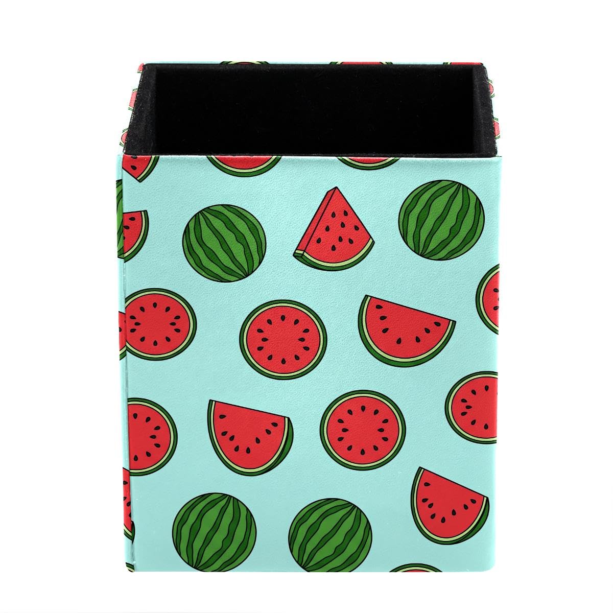 HEOEH Watermelon Pen Holder Pen Pot, Square Pencil Cup for Desk