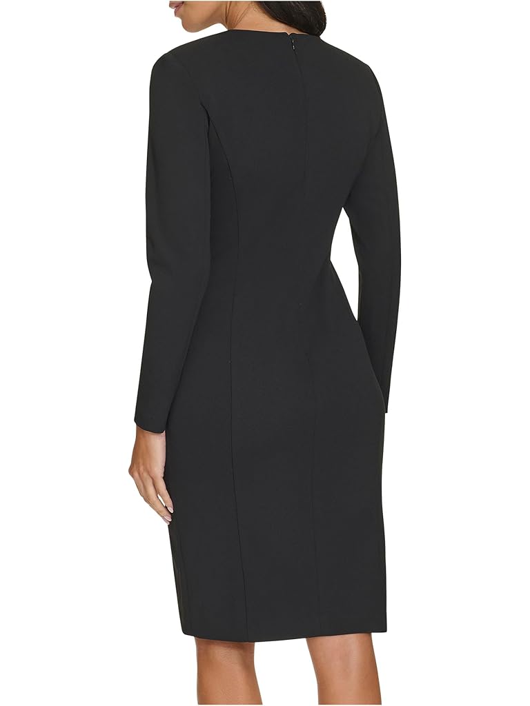Black Calvin Klein Scuba Crepe Long Sleeve with Hot Fix
