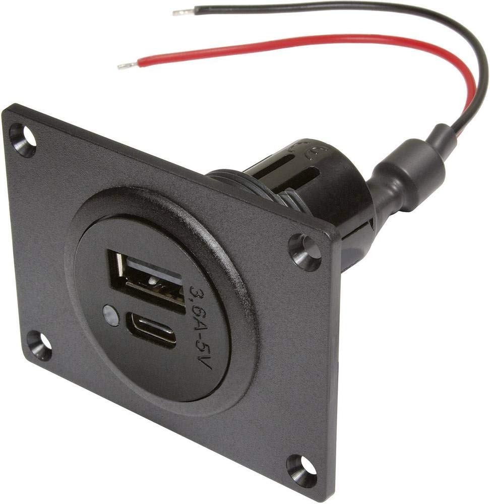 PROCAR Power USB-C®/A Doppelsteckdose 12 oder 24 V/DC