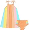 Toddler Kid Girls Summer Dress Sleeveless Sling Dress Swing Sundress 2-5 Years Kids Dress Clothes Set