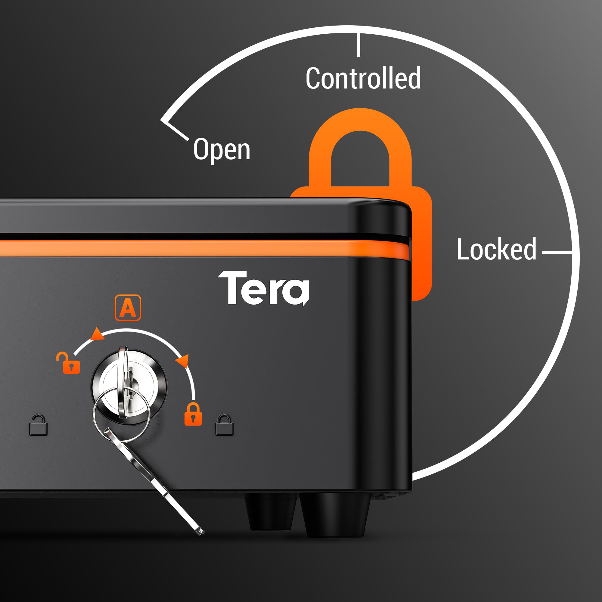 Tera Cajón Portamonedas Caja Registradora con Cerradura: 40,5 × 40 × 10,2 cm 5 Compartimentos Billetes 8 Monedas con Bandeja RJ12 Llaves Microinterruptor para POS Supermercado Tienda Modelo 405R
