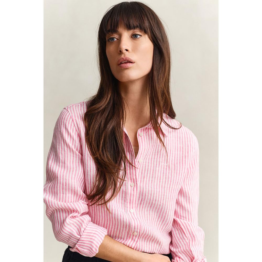 GANT REG Striped Linen LS Shirt