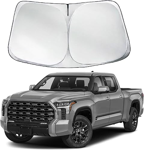 Parasol para parabrisas delantero compatible con Toyota Tundra 2025 2024 2023 2022 2021-2007 ajuste personalizado Limited SR5 Platinum TRD Pro