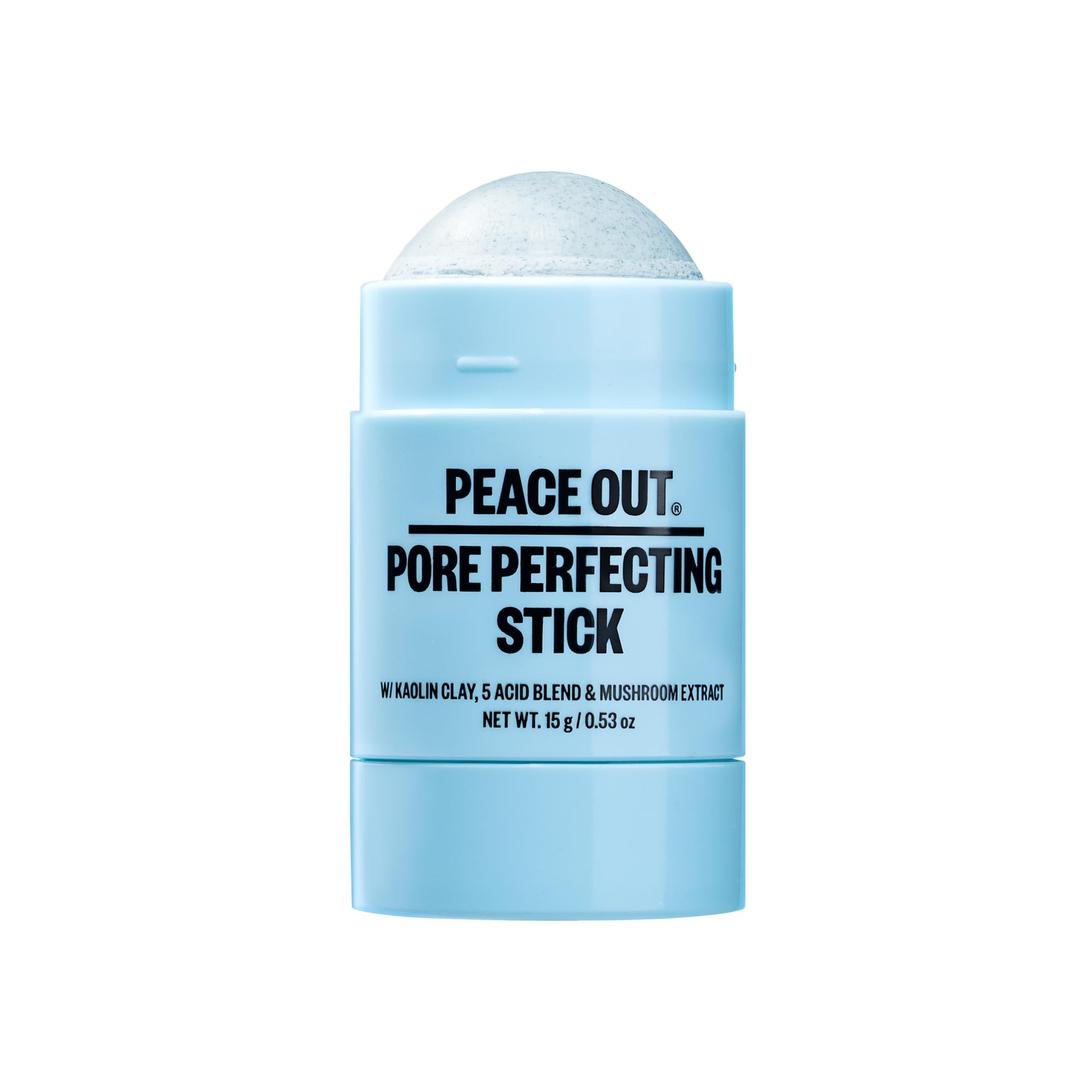 PEACE OUT Pore Perfecting Stick Acne Solution & Blackhead Remover, Glycolic Acid & Salicylic Acid Cleanser, Works Like a Face Wash, Skincare Facial Cleanser & Exfoliating Facial Scrub, 15g /0.53oz