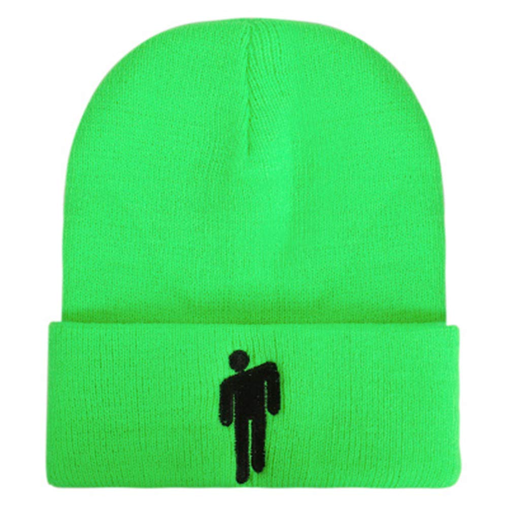 Unisex Beanie Knit Hat Embroidered Logo Knitted Cap Green