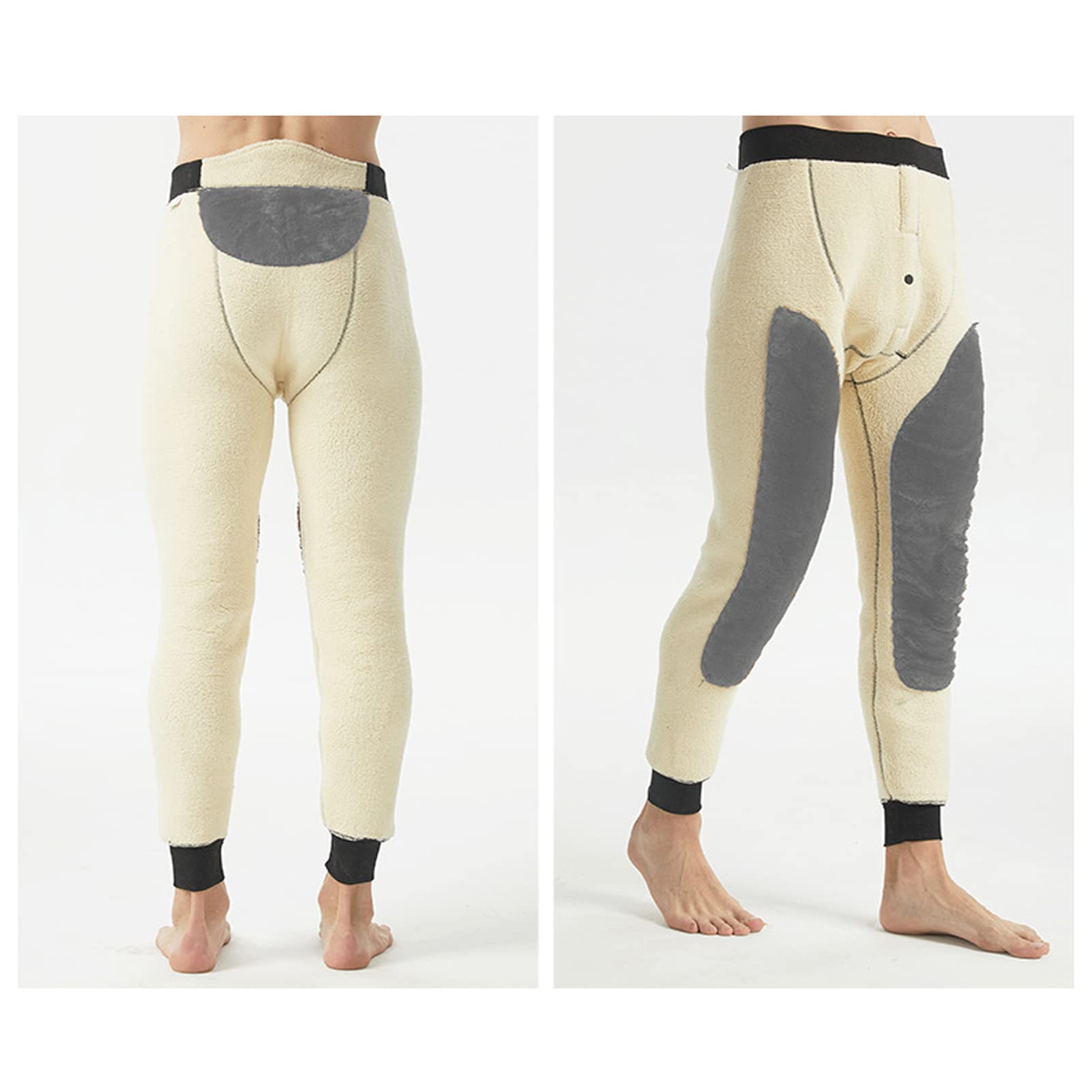 Leggings in Pile Termico a Vita Alta da Uomo - Pantaloni Lunghi Foderati Caldi Pesanti per l'inverno, Pantaloni della Tuta Elastici Fondo Strato di Base, Stile Jogger, Grigio, XXL