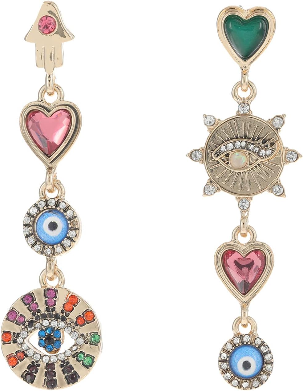 Womens Evil Eye Linear Earrings