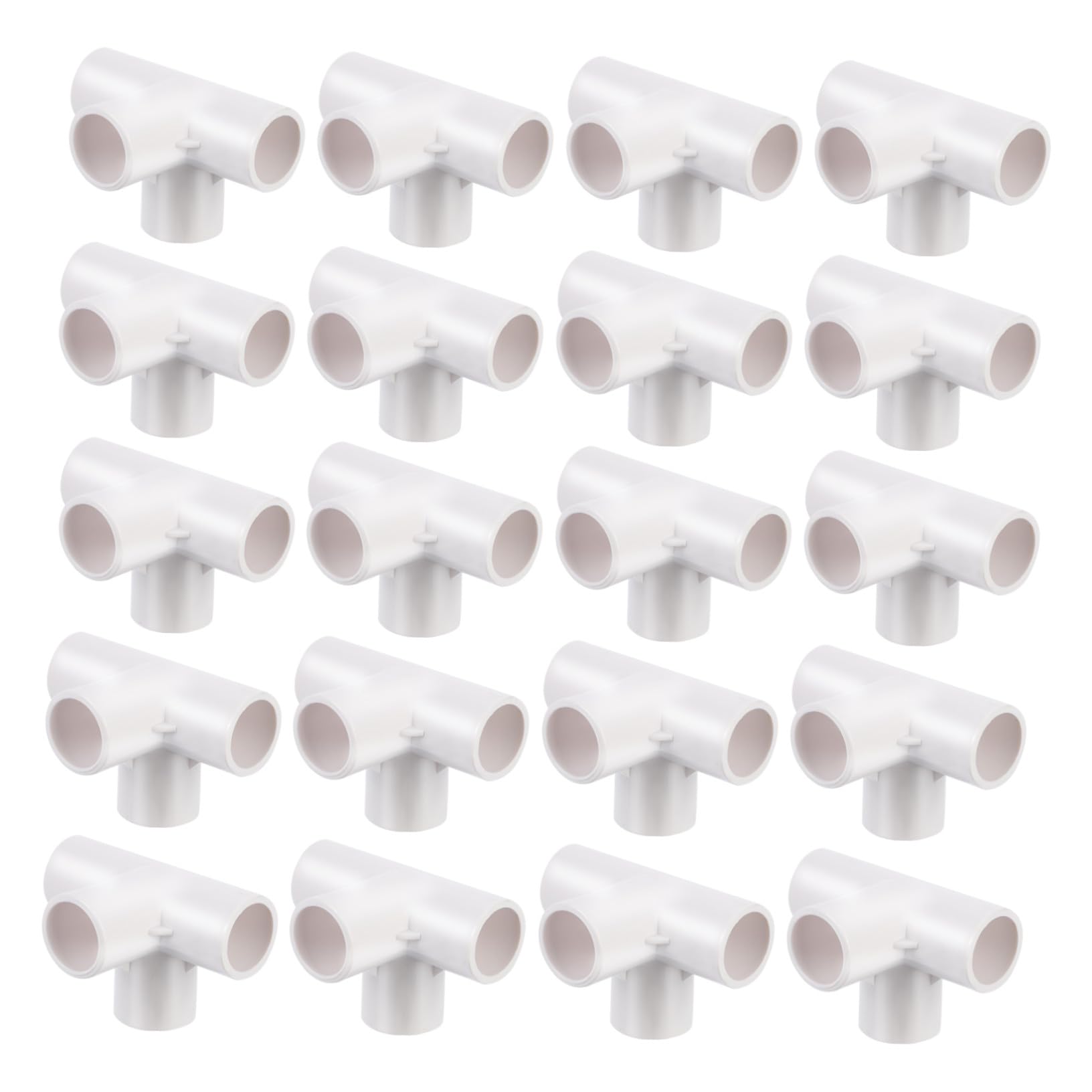 Conector de Tubería PVC de Cuatro Vías 20 Piezas Blanco 20 Mm