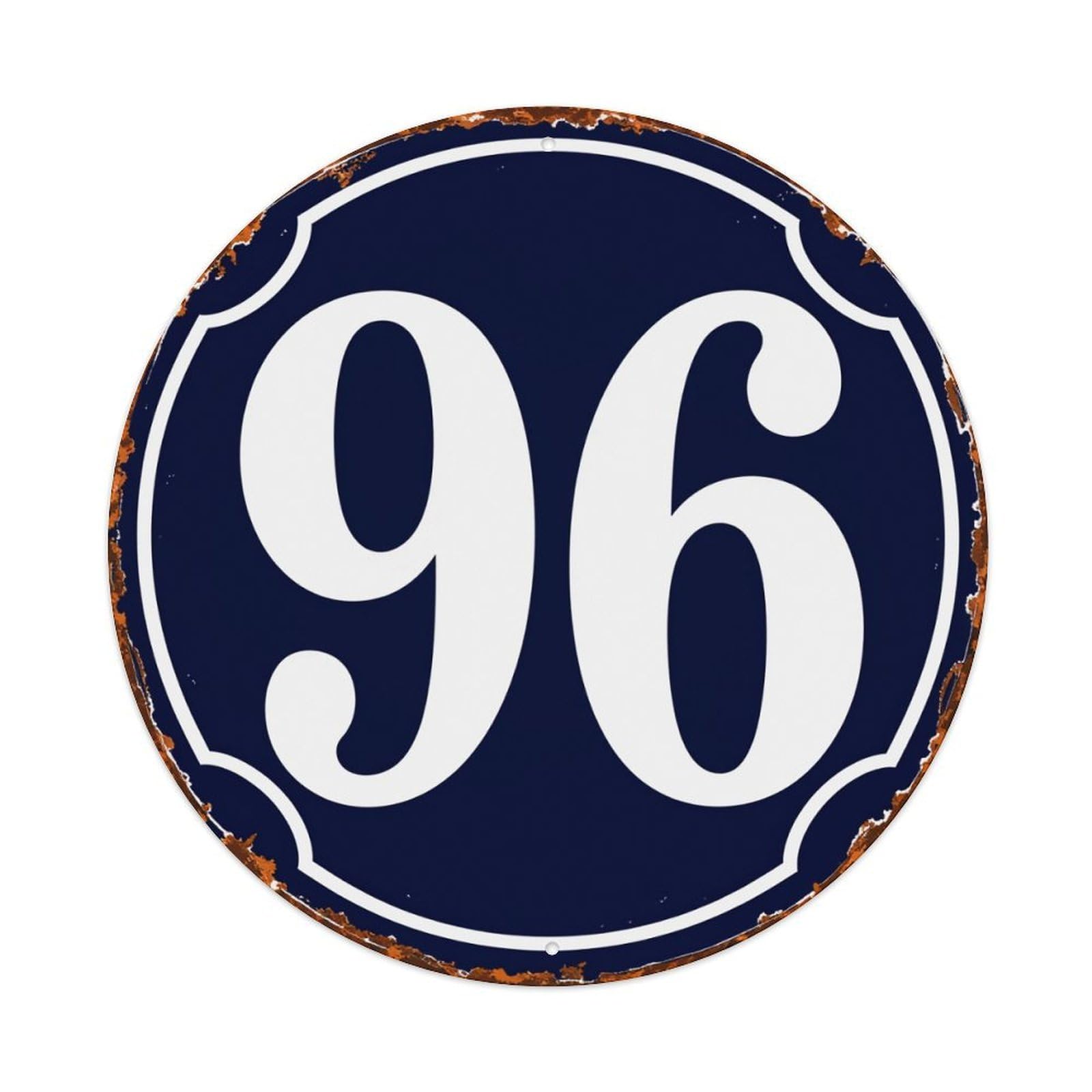 Circular Number Sign With Rusty Edge Round Tin Sign Vintage Metal Poster, Home Bar Garage Man Cave Cafe Indoor & Outdoor Wall Decoration 8x8Inches