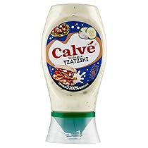Calvé Salsa alla Tzaziki, 8 Pezzi da 250 ml, Salsa Tzaziki a Base di Cetrioli e Aglio, Ideale per Pinzimonio, Insalate, Carne e Pesce, Senza Coloranti, Senza Glutine, Vegano