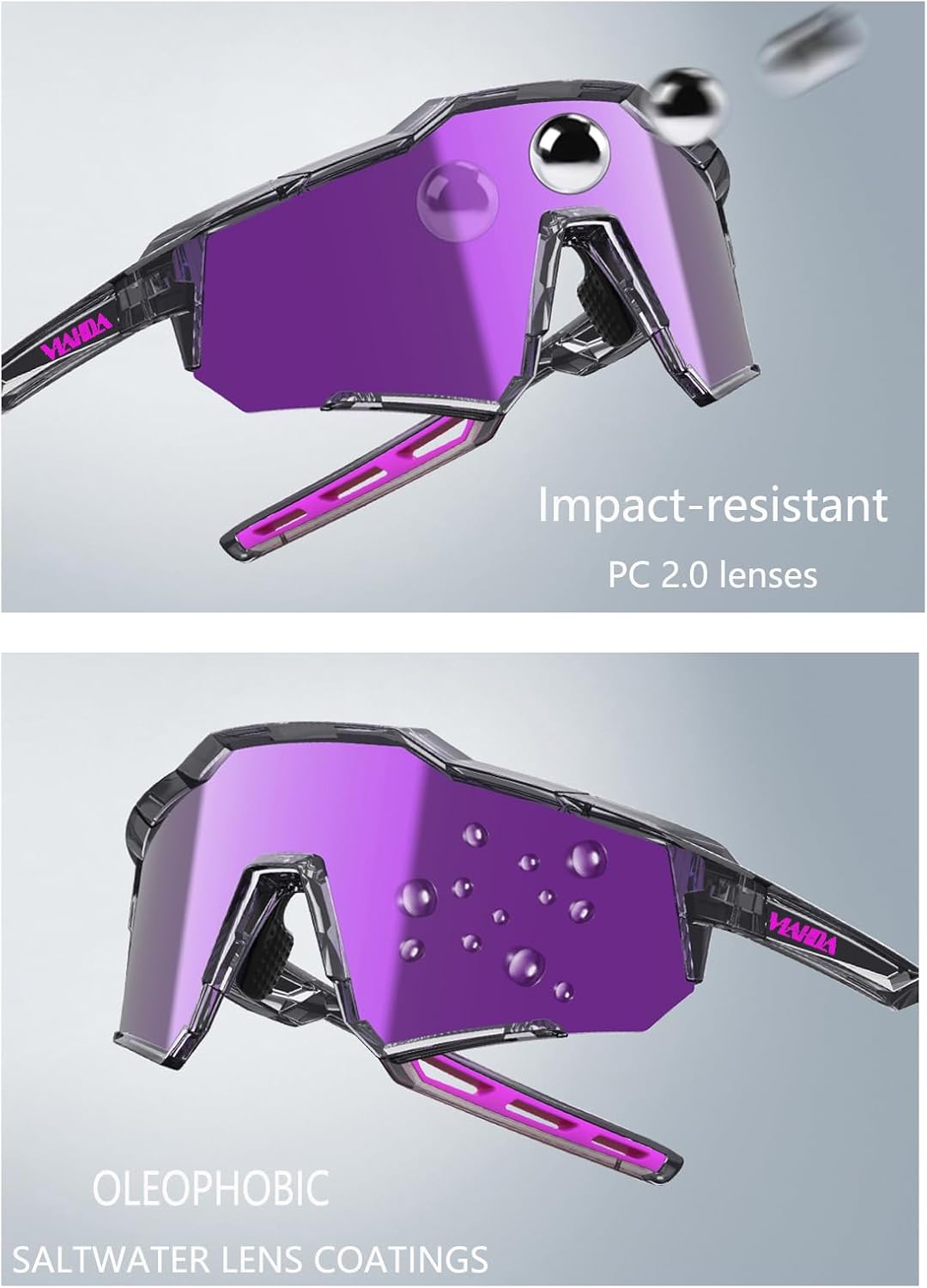 Wrap around Sunglasses for for Big Heads Men and Women Windproof Outdoor Sports Cycling Sun Glasses 1154 - Image 4