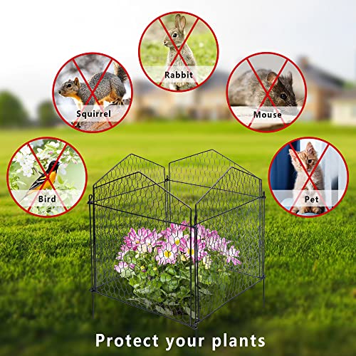 Decohs 4 Packs Garden Plant Protector Cage-Chicken Wire Cloche Plant Protectors-Wire Plant Protectors For Protecting Vegetables Plants Flowers Shrubs From Animals #TOP4