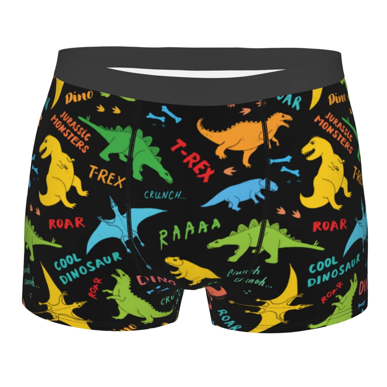 ZSOSIXDEAL Cute Cartoon Dinosaurs Dino Mens Boxer Briefs Underwear Breathable Stretch Boxer Trunk Multicolor
