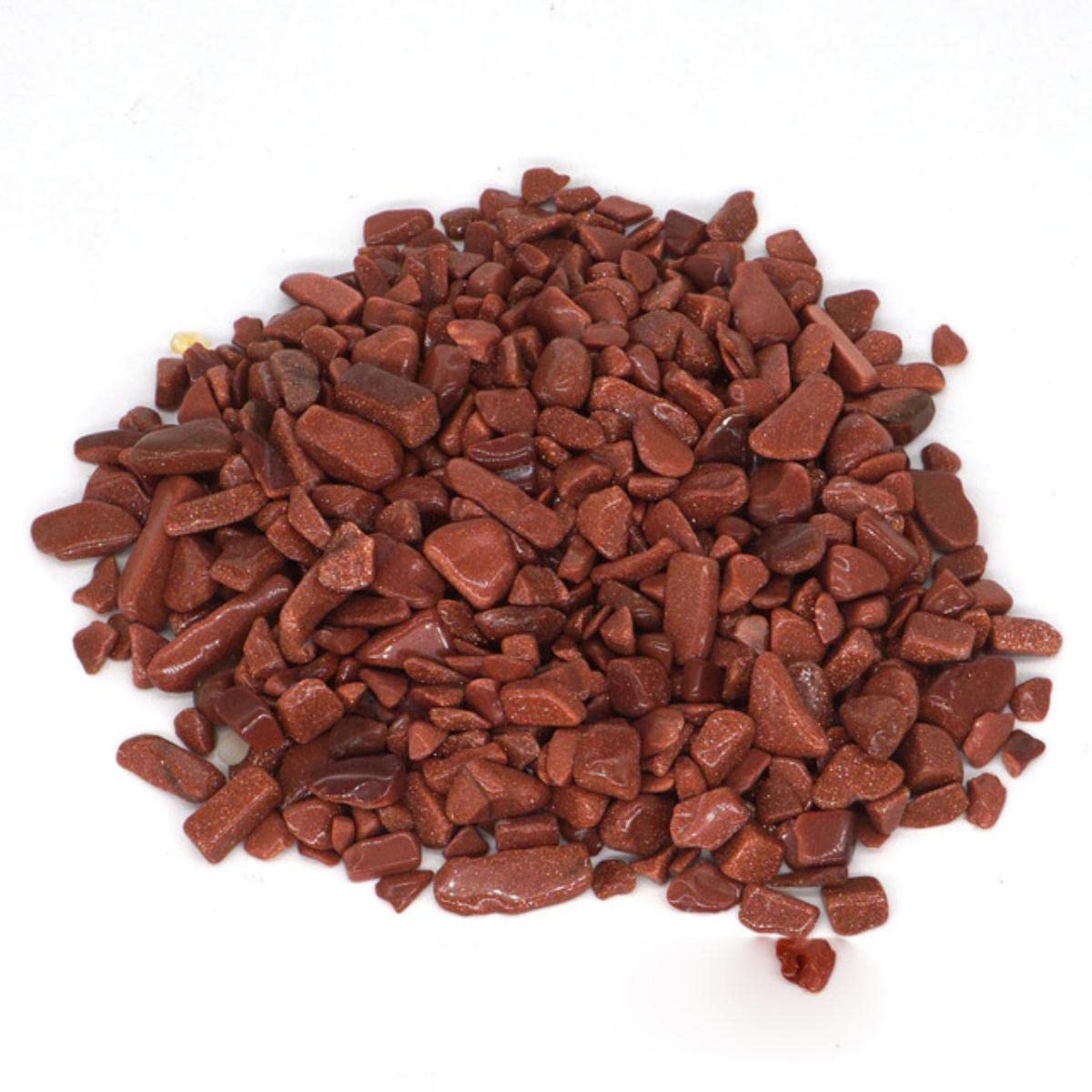 RIAAJ Piedras caídas a Granel Naturales Cristal curativo Mini Mineral Crudo Roca Grava Mineral Espécimen Acuario Tanque Decoración del hogar 50 / 100g-Arena de Oro Rojo,50g