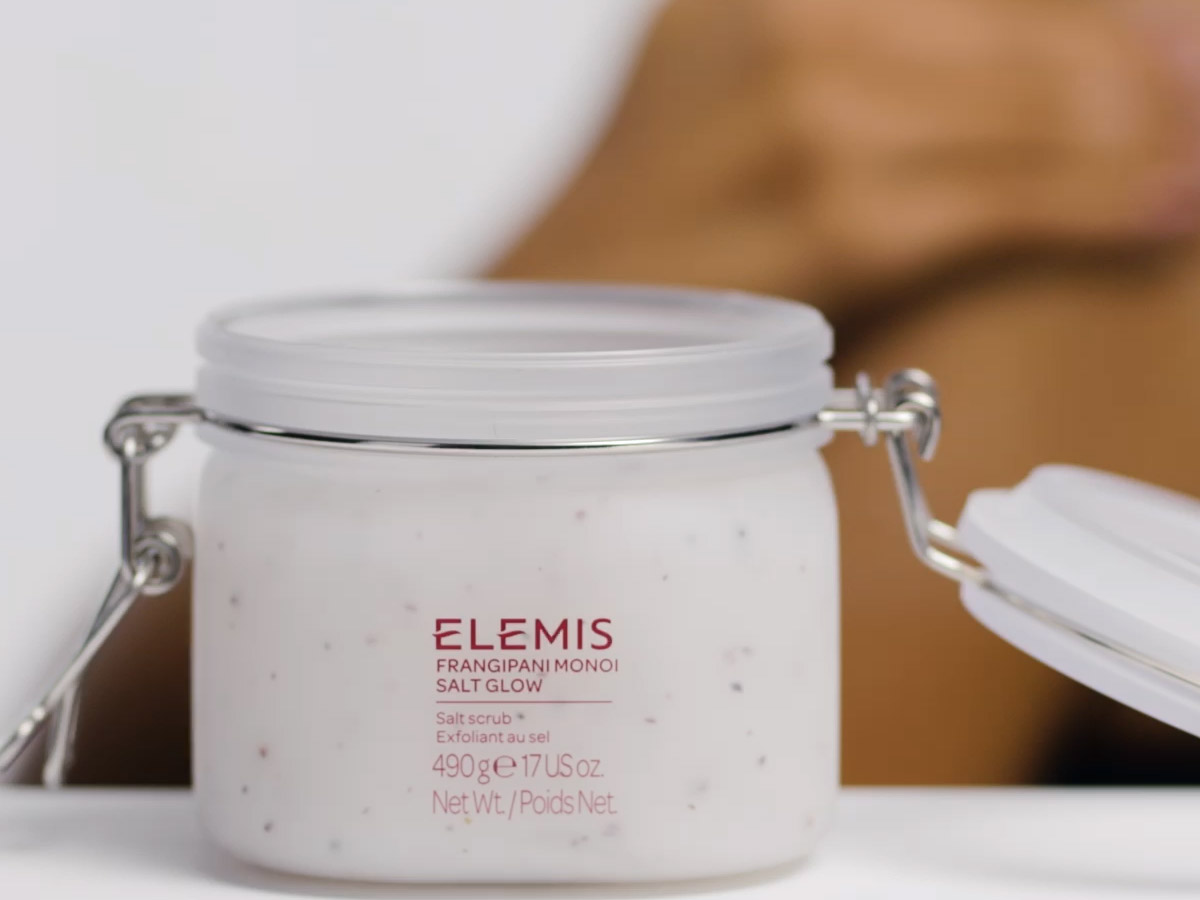 ELEMIS Frangipani Monoi Salt Glow 490g, Tropical Body Scrub To Exfoliate & Hydrate for Radiant Skin