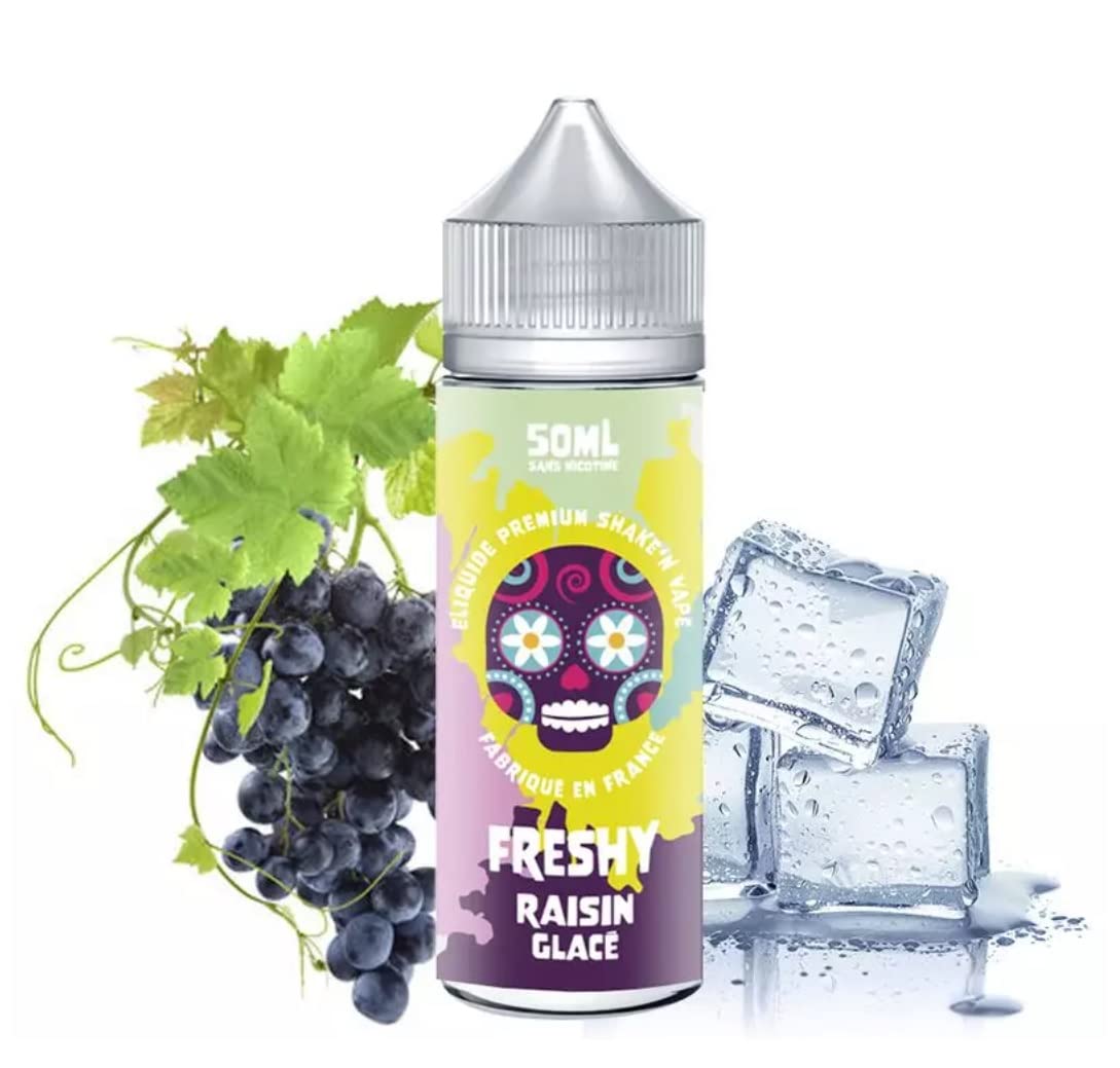 E-LIQUIDE 50ML SAVEUR RAISIN GLAC - FRESHY - E-CIGARETTE - SANS TABAC -  SANS NICOTINE : Amazon.fr: High-Tech