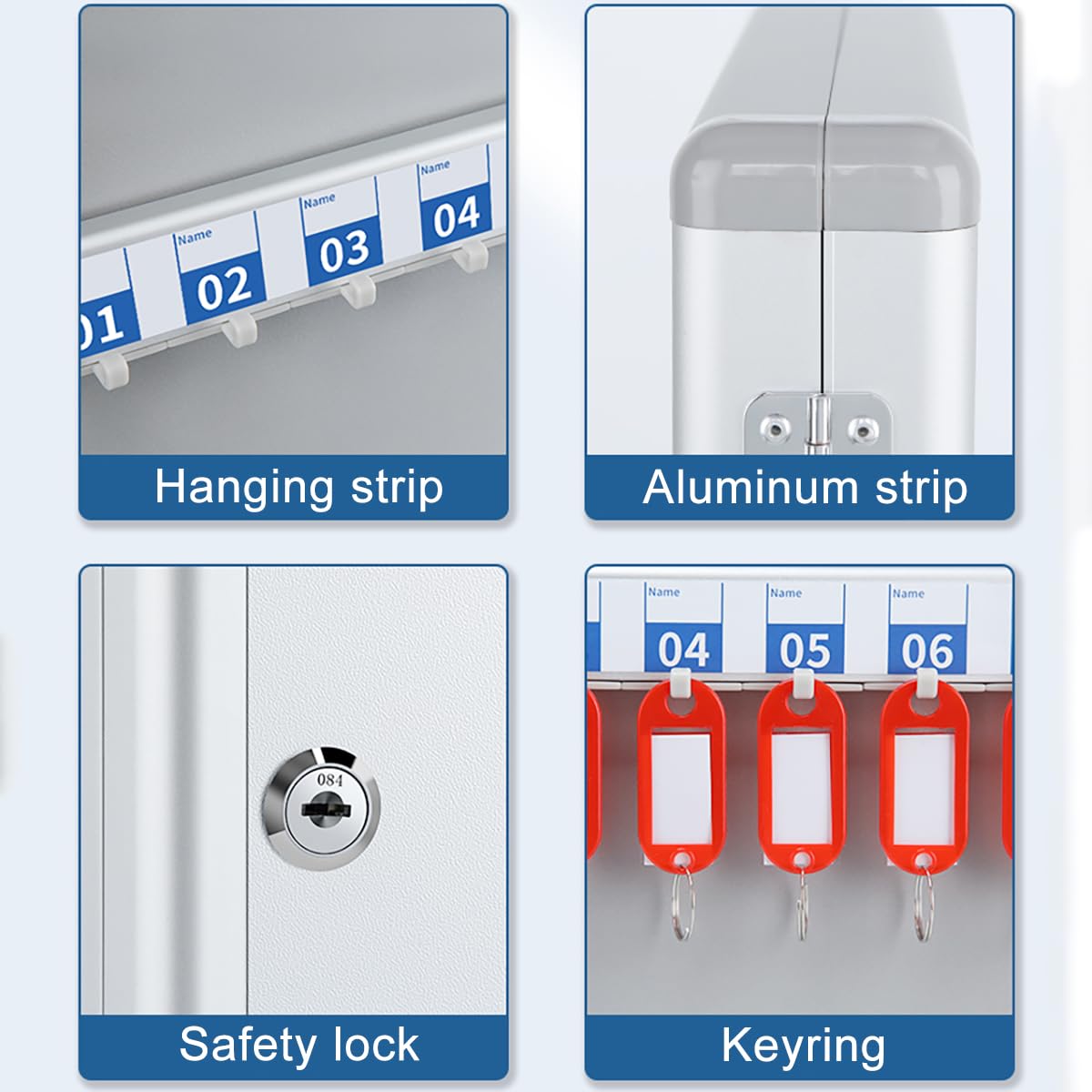 Armadietto portachiavi da parete con 48 Hoo ed etichette - Key nizer per case comunali e concessionarie auto - Soluzione Sto efficiente per un facile accesso