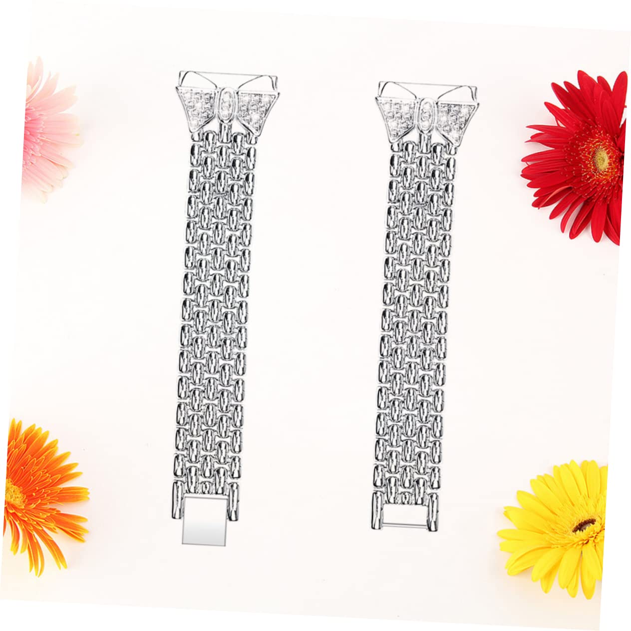 UPKOCH Reemplazo De Correa De Reloj Inteligente Diamantes De Imitación Pulsera Inteligente Reemplazar Correa De Reloj De Acero Inoxidable Correa De Reloj De Metal Pulsera Para Reloj Caja
