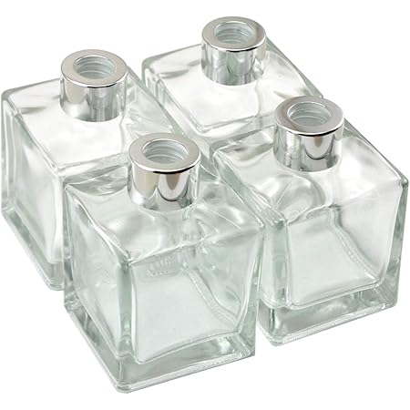 MOTHNUR 2er Set Glas-Diffusorflaschen Mattschwarz - Leere Aromatherapie Behälter Für ätherische Öle